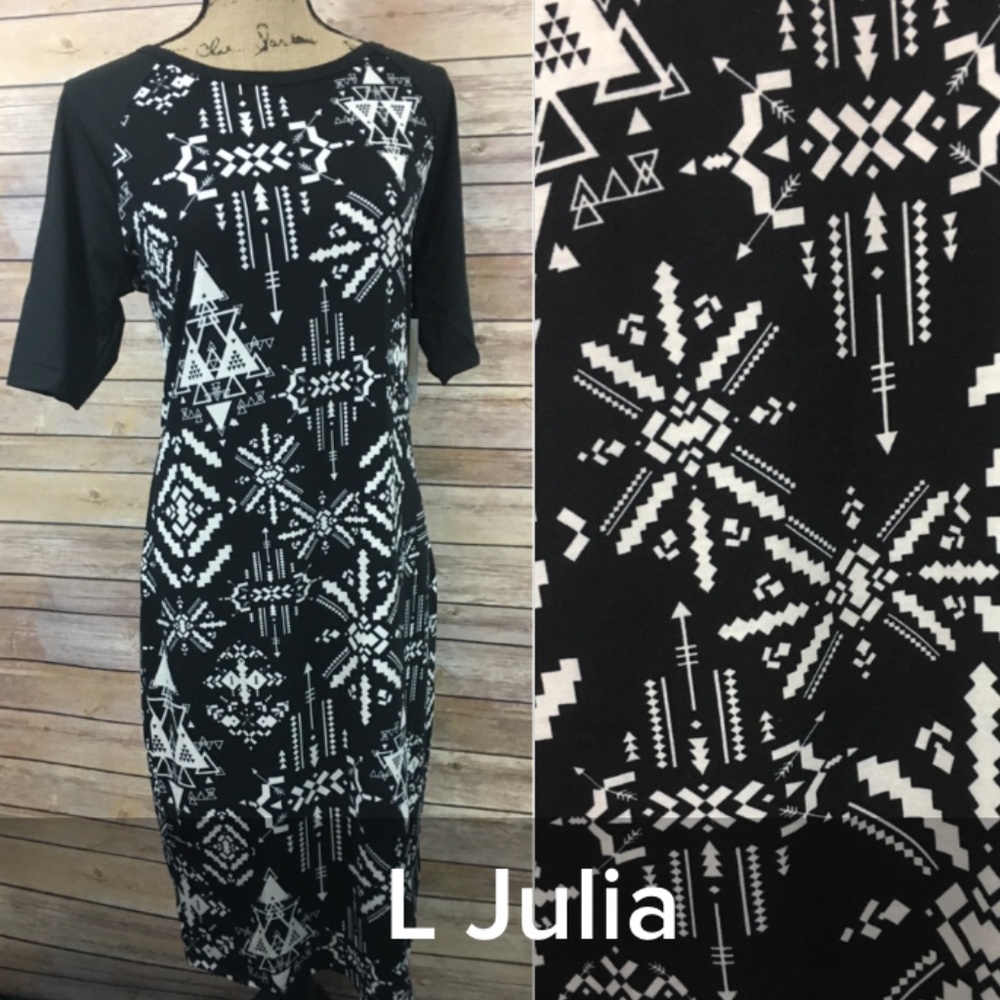Geo Baseball dress, Julia Large, LuLaRoe NWT